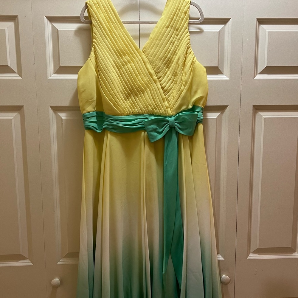 Yellow Turquoise Ombré Dress | Easter | Summer Wedding